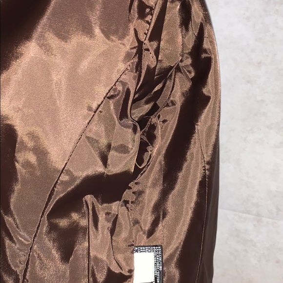 Kasper Chocolate Brown Jacket w/ Gold Stitching - Picture 11 of 12